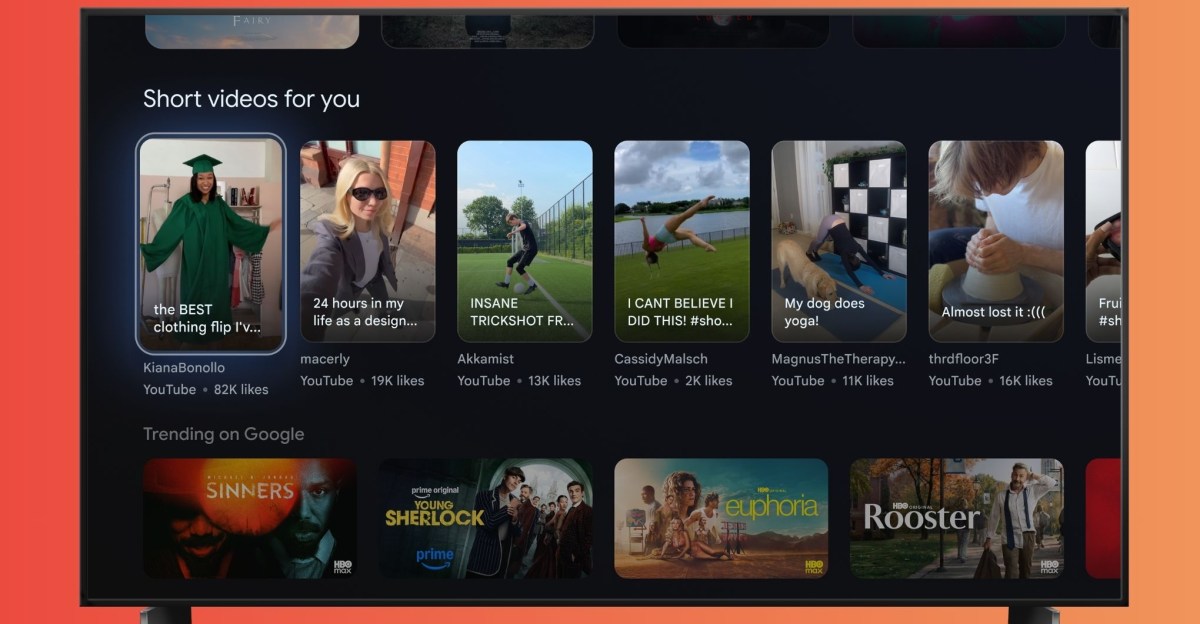 YouTube Shorts, Google TV'de Yerini Alıyor